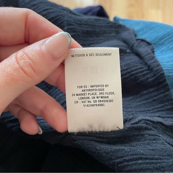 Anthropologie Sir Sir by Correll Correll Blue Cotton Gauze Layered Dress Size S - Picture 9 of 10